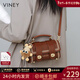 viney包包女包牛皮斜挎包單肩小包輕奢生日新年禮物送女友老婆 【咖啡色】實(shí)用高檔 時(shí)尚ck風(fēng)小眾包