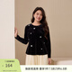纖莉秀【愛(ài)麗絲】法式輕熟風(fēng)溫柔兩件套裝大碼女裝胖mm2026春新款034 黑色【針織衫QK4922】 2XL