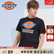 Dickies情侶款短袖男 經(jīng)典logo印花短袖t恤休閑寬松純棉上衣DK007088 黑色 XL