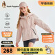 暇步士（Hush Puppies）童裝女童三防風(fēng)衣25秋大童戶(hù)外服兒童連帽外套 玫瑰粉   160   