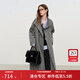 范思藍恩立領(lǐng)雙排扣氣質(zhì)雙面呢大衣女2025冬裝新款保暖外套4188 奶花灰 M
