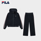 斐樂(lè )（FILA） MUSE SET楊冪同款女裝長(cháng)袖運動(dòng)套裝新款休閑戶(hù)外跑步健身訓練服 傳奇藍 L
