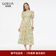 歌莉婭連衣裙女出游穿搭2025新款夏日多巴胺絕美小裙子1E5C4K690 8CD夏夢(mèng)金橘 M