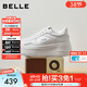 百麗（Belle）沈月同款步步糕厚底小白鞋女26春季新款商場(chǎng)增高休閑板鞋E7J1DAM6 米白色（6CM跟高）【沈月同款】 37