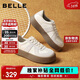 百麗板栗酥復古厚底增高德訓鞋女拼色休閑鞋JD002CM5 米白 37
