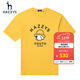 哈吉斯（HAZZYS）男裝 夏季款圓領(lǐng)狗狗繡花年輕短袖T恤男ASTZE03BE88 黃色YL L (175/96A 48)
