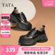 他她TATA厚底小皮鞋女松糕底單鞋女春季制服鞋JK鞋 黑色 38