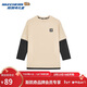 Skechers斯凱奇童裝男女童假兩件長(cháng)袖T恤衫春秋插肩袖休閑上衣L125K070