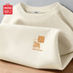 名創(chuàng  )優(yōu)品（MINISO）oversize純棉重磅短袖男2026夏季新款圓領(lǐng)寬松男士t恤大碼半袖潮 淺米(mt好運楓葉胸標) L /175(正品保障)