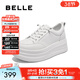 百麗（Belle）厚底增高小白鞋女商場(chǎng)同款簡(jiǎn)約百搭休閑鞋E3P1DCM5預售 白色 37