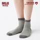 無(wú)印良品 MUJI 男女通用 合腳直角 襪口無(wú)橡筋 短襪 無(wú)性別 男款女款 DAI03A2S 淺灰棕色條紋 25-27cm/40-44碼