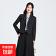 面試正裝西裝套裝女小個(gè)子大學(xué)生教資穿搭輕職場(chǎng)通勤職業(yè)西服套裙 黑色外套+半身裙 L （建議體重106-118斤左右）