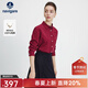 Navigare意大利小帆船女士長(cháng)袖襯衫2025秋季新款棉質(zhì)親膚襯衣燈芯絨上衣 勃艮第紅 L