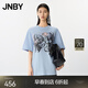 JNBY/江南布衣25夏T恤女小花仙客來(lái)印花直筒中袖圓領(lǐng)松弛感5P4112330 456/淡藍 S