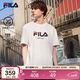 FILA 斐樂(lè )官方男女同款針織T恤2025年夏季純棉寬松休閑情侶短袖t恤