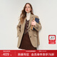 范思藍恩英倫風(fēng)復古格紋羊毛西裝女2025秋冬新款短款呢子外套4440 卡其色 M