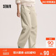 森馬（Semir）休閑褲女春半松緊腰打褶抽繩闊腿褲女生工裝風(fēng)長(cháng)褲101125127003A