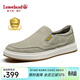 楓葉（leaveland）男鞋新品頭層牛皮透氣軟底懶人鞋男防滑輕便一腳蹬休閑樂(lè )福鞋子男 灰色(皮鞋碼) 41 (255mm)