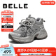 百麗（Belle）周雨彤同款藍鯨高幫老爹鞋女26春商場(chǎng)紅色厚底休閑鞋E8X1DAM6預售 灰色高幫-絨里 36