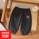 寶寶加絨褲子薄絨2025秋冬裝新款小童冬裝長(cháng)褲帥氣兒童秋裝運動(dòng)褲 黑色口袋熊加絨褲 80 建議身高75左右