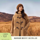 纖莉秀【學(xué)院風(fēng)雙面毛呢外套】大碼女裝復古牛角扣大衣胖mm冬新款3684 駝色 3XL