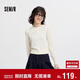 森馬（Semir）[商場(chǎng)同款]針織開(kāi)衫女短款撞色圓領(lǐng)2025秋季羊毛上衣101525106006