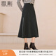 香影灰色毛呢半身裙女2025冬季新款含羊毛優(yōu)雅通勤高腰遮胯a字裙 中灰 S 155/60A/85-95斤