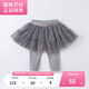 戴維貝拉（DAVE＆BELLA）【奧萊特賣(mài)】童裝春裝兒童裙女寶寶女童打底褲裙褲子 灰色 100 cm(建議身高90-100cm)