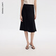 朗姿【朗姿三醋酸Basic衣櫥】魚(yú)尾優(yōu)雅半身裙新款裙子2026年夏季新款 黑色 S