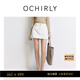 OCHIRLY【季末折扣】100%棉牛仔半身裙短裙洗水復古A字2025早秋 白色 M