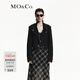 MO&Co.牛仔夾克棉質(zhì)磨漂翻領(lǐng)斜襟短款機車(chē)風(fēng)外套附腰帶摩安珂 牛仔黑色 XS 155