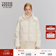 Teenie Weenie小熊女裝時(shí)尚冬季簡(jiǎn)約學(xué)院風(fēng)羽絨服連帽款短款面包服 象牙白 S (160)