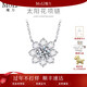 MoLi18K金鉑金河南人工人造培育鉆石手捧花太陽(yáng)花鎖骨項鏈套鏈吊墜女 銀墜+銀鏈培育主鉆DVVS/GRC證書(shū) 1克拉優(yōu)品鉆