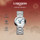 浪琴（LONGINES）瑞士手表 心月系列 月相女士鋼帶石英表L81164876