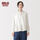 MUJI 女式 木棉混雙層紗織長(cháng)袖罩衫女士襯衫襯衣內搭26年春季女裝 米白色 S (155/80A)