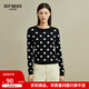 深呼吸DEEP BREATH女裝圓領(lǐng)提花波點(diǎn)羊毛針織衫毛衣A300659 黑 S (2)