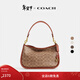 蔻馳（COACH）【禮物】CARY系列女士經(jīng)典標志斜挎包單肩馬鞍包高級感冬季女包 B4/棕黃色 焦糖色(新版）
