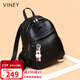 viney牛皮雙肩包女背包高顏值輕便旅游旅行包大容量書(shū)包生日禮物送女友