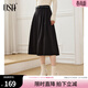 歐莎（OSA）高腰星空呢a字半身裙女秋冬季2025年新款傘裙顯瘦毛呢裙子 黑色 XL