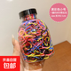 一次性發(fā)圈小皮筋兒童不傷發(fā)發(fā)繩小女孩橡皮筋高彈力皮套頭繩發(fā)飾 黑彩色小號加厚800根（罐裝）