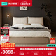 林氏家居雙人床真皮主臥床頭軟包靠背床高端大氣1.8米x2米床PC835