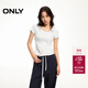 ONLY 2026春季修飾肩頸U型領(lǐng)口純色修身短袖T恤女|126101112
