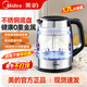 美的燒水壺電熱水壺玻璃家用自動(dòng)斷電燒水杯泡茶專(zhuān)用養生開(kāi)水壺煮水電熱水瓶新款不銹鋼大容量SHJ1722 1.7L 大容量+不銹鋼底盤(pán)+高硼硅玻璃+0重金屬