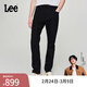 Lee商場(chǎng)同款24秋冬新品726標準直腳日常黑色舒適直筒男牛仔褲潮流 黑色 29