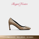 Roger Vivier/RV女鞋Trompette方扣細跟漆皮高跟單鞋 駝色 36 （建議拍大半碼，詳詢(xún)客服）
