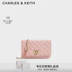 CHARLES&KEITH經(jīng)典菱格鏈條小方包單肩斜挎包包女包生日新年禮物CK2-70160131