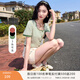 香影條紋t恤女短袖2025夏裝新款時(shí)尚小清新綠色寬松正肩方領(lǐng)上衣 綠色 X832171 M