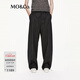 MO&Co.【C+系列】西褲2025秋新品含綿羊毛條紋中腰闊腿褲M(mǎn)BE3PAT007 灰白條色 XS /155