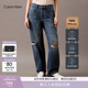 Calvin KleinJeans四季款女士美式潮流復古ck純棉寬松慵懶松弛感破洞牛仔褲 VSI-牛仔藍 26