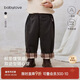 babylove嬰幼兒褲子春秋外出百搭休閑褲男女寶寶純色洋氣卷邊寬松長(cháng)褲